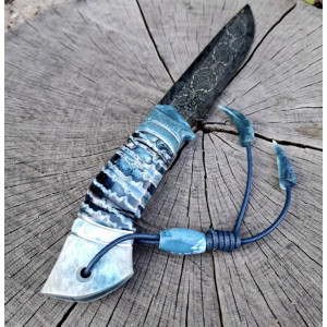 АТЛАНТ авторський ніж ручної роботи, сталь - мозаїчний дамаск, 58-59 HRC, замовити купити в Україні. Photo 2